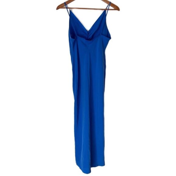 Zara Blue Slip Dress With Ruching - Picture 5 of 10